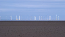 Offshore wind turbines on the Solway coast, Southerness, Dumfries